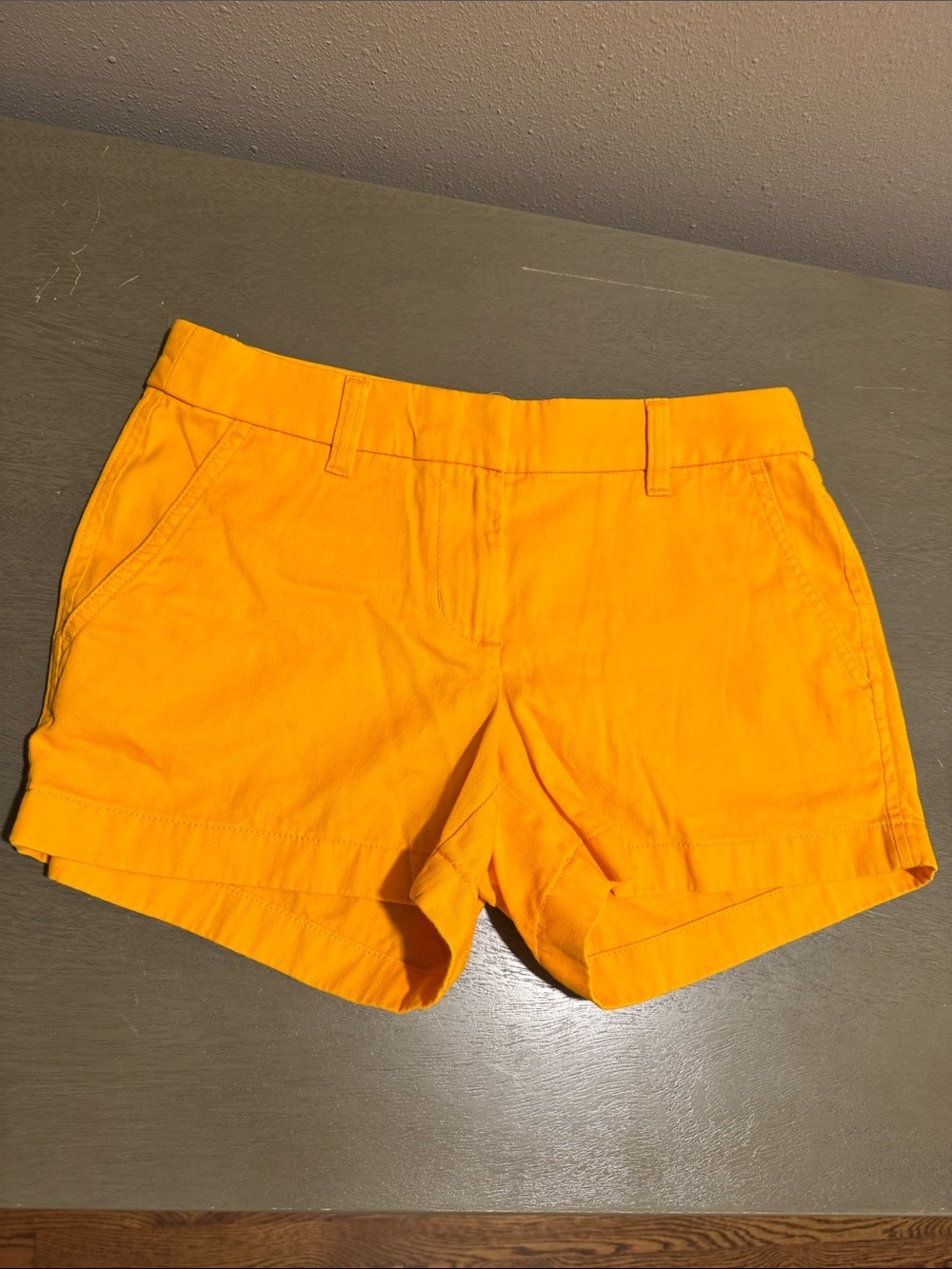 J. Crew Golden Orange Mid-Rise Cotton Bermuda Shorts size 0